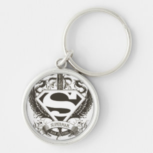 Superman gestileerd   Eer, waarheid op witte Logo Sleutelhanger