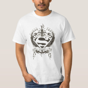 Superman gestileerd Eer, waarheid op witte Logo T-shirt