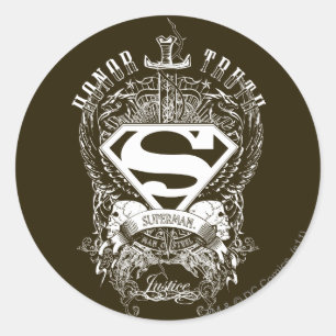 Superman gestileerd   Eerlijkheid, waarheid en rec Ronde Sticker