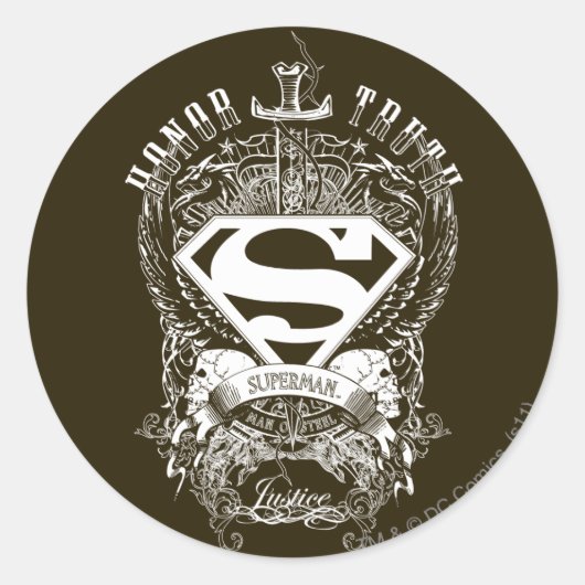 Superman gestileerd | Eerlijkheid, waarheid en rec Ronde Sticker (Voorkant)