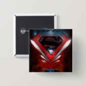 Superman gestileerd | Futuristische Logo Vierkante Button 5,1 Cm (Voorkant /achterkant)