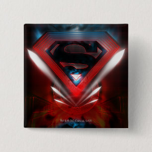 Superman gestileerd  Futuristische Logo Vierkante Button 5,1 Cm