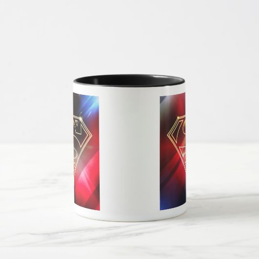 Superman gestileerd | Gele schitterende contouren Mok (Midden)