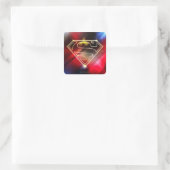 Superman gestileerd | Gele schitterende contouren  Vierkante Sticker (Tas)