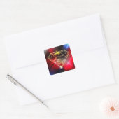 Superman gestileerd | Gele schitterende contouren  Vierkante Sticker (Envelop)