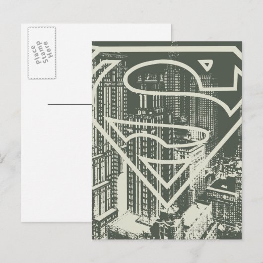 Superman gestileerd | Green Metropolis Logo Briefkaart (Voorkant / Achterkant)