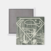 Superman gestileerd | Green Metropolis Logo Magneet (Voorkant / Achterkant)