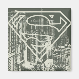 Superman gestileerd   Green Metropolis Logo Magneet
