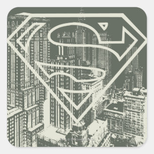 Superman gestileerd Green Metropolis Logo Vierkante Sticker
