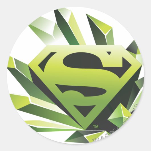 Superman gestileerd | Green Shield Logo Ronde Sticker (Voorkant)