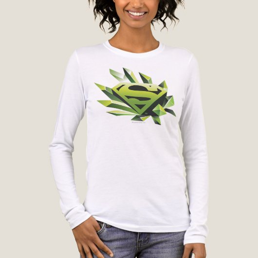 Superman gestileerd | Green Shield Logo Tri-Blend Shirt (Voorkant volledig)