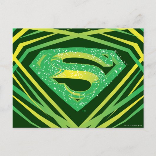 Superman gestileerd | Groene decoratieve Logo Briefkaart (Voorkant)