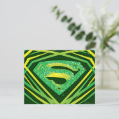 Superman gestileerd | Groene decoratieve Logo Briefkaart (Staand voorkant)