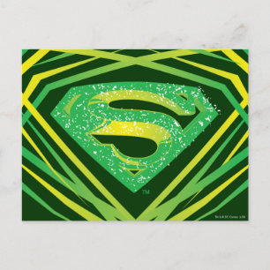 Superman gestileerd   Groene decoratieve Logo Briefkaart
