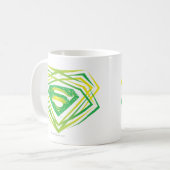 Superman gestileerd | Groene decoratieve Logo Koffiemok (Voorkant links)