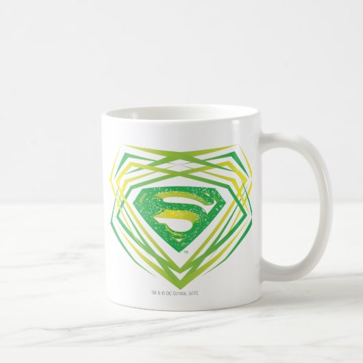 Superman gestileerd | Groene decoratieve Logo Koffiemok (Rechts)