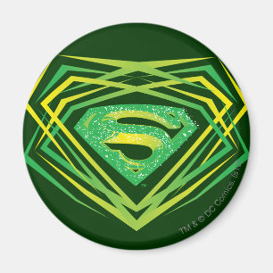 Superman gestileerd   Groene decoratieve Logo Magneet
