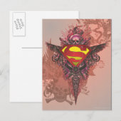 Superman gestileerd | Grunge Design Logo Briefkaart (Voorkant / Achterkant)