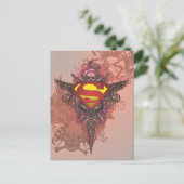 Superman gestileerd | Grunge Design Logo Briefkaart (Staand voorkant)