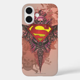 Superman gestileerd Grunge Design Logo iPhone 16 Hoesje