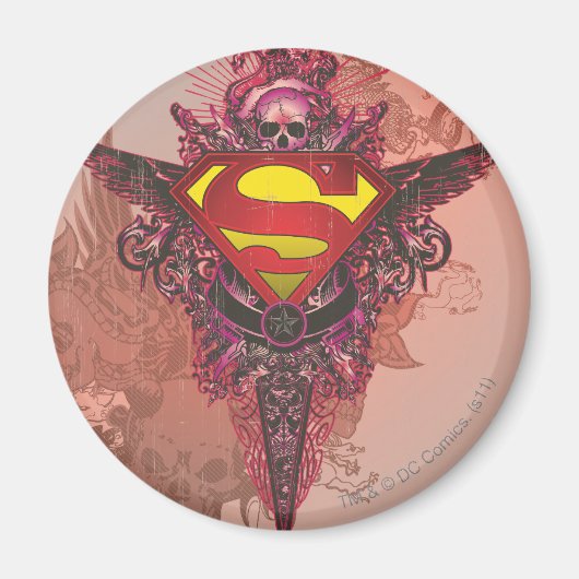 Superman gestileerd | Grunge Design Logo Magneet (Voorkant)