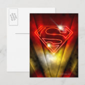 Superman gestileerd | Korte rode omtrek Logo Briefkaart (Voorkant / Achterkant)