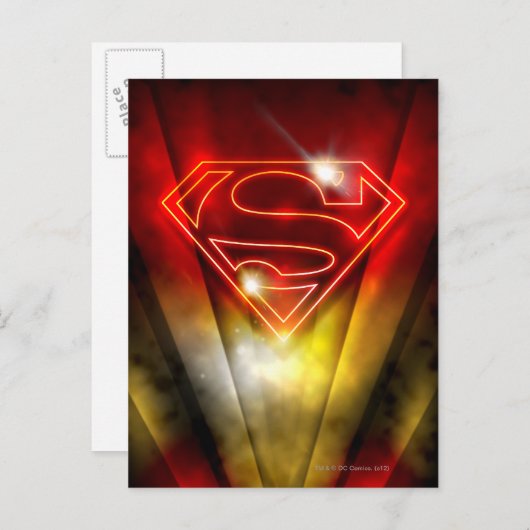 Superman gestileerd | Korte rode omtrek Logo Briefkaart (Voorkant / Achterkant)