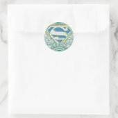 Superman gestileerd | Logo en naam Ronde Sticker (Tas)