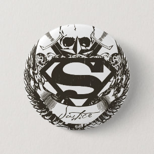 Superman gestileerd  Logo Justitie Ronde Button 5,7 Cm
