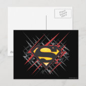 Superman gestileerd | Logo met zwarte en rode stre Briefkaart (Voorkant / Achterkant)