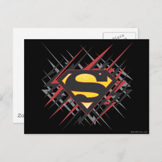 Superman gestileerd | Logo met zwarte en rode stre Briefkaart (Voorkant / Achterkant)