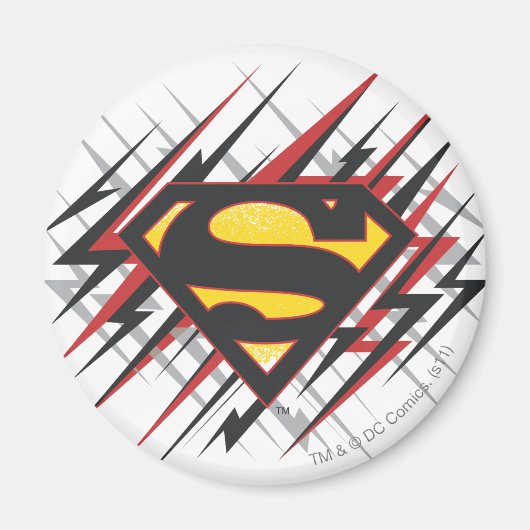 Superman gestileerd | Logo met zwarte en rode stre Magneet (Voorkant)
