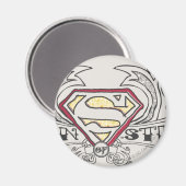 Superman gestileerd | Logo textiel Magneet (Voorkant / Achterkant)