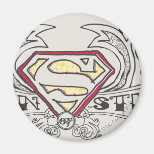 Superman gestileerd   Logo textiel Magneet