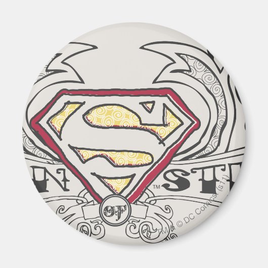Superman gestileerd | Logo textiel Magneet (Voorkant)