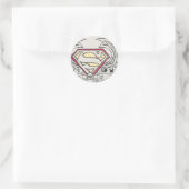 Superman gestileerd | Logo textiel Ronde Sticker (Tas)