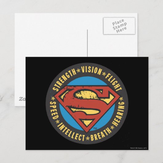 Superman gestileerd | Logo van de lijnvlucht Briefkaart (Voorkant / Achterkant)