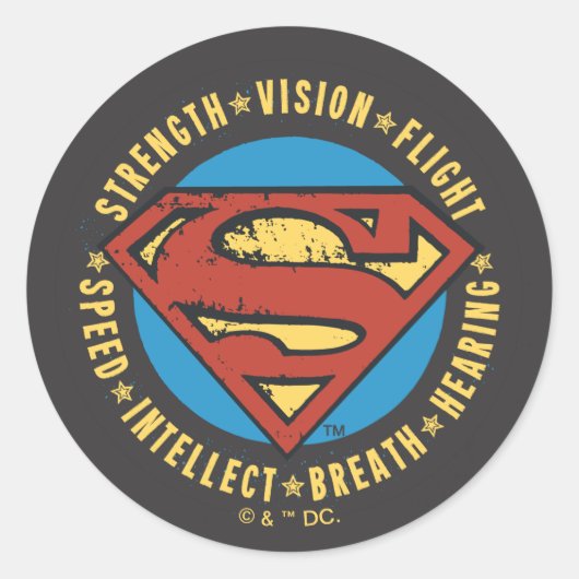 Superman gestileerd | Logo van de lijnvlucht Ronde Sticker (Voorkant)