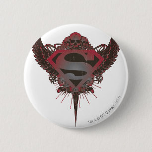Superman gestileerd Logo van de schedel Ronde Button 5,7 Cm