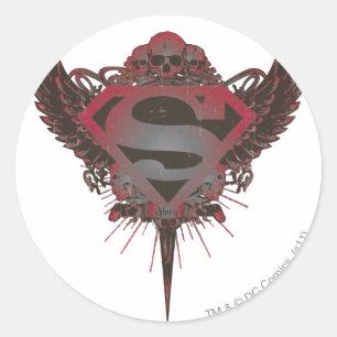 Superman gestileerd  Logo van de schedel Ronde Sticker