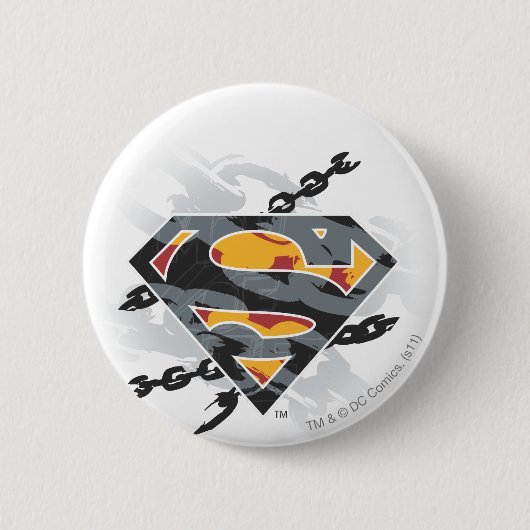 Superman gestileerd | Logo van kettingen Ronde Button 5,7 Cm (Voorkant)