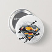 Superman gestileerd | Logo van kettingen Ronde Button 5,7 Cm (Voorkant /achterkant)