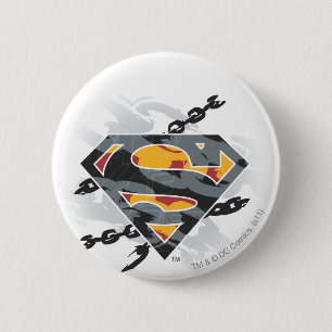 Superman gestileerd  Logo van kettingen Ronde Button 5,7 Cm