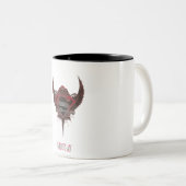 Superman gestileerd | Logo van schedel en vleugels Tweekleurige Koffiemok (Voorkant rechts)