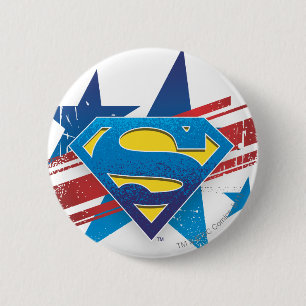 Superman gestileerd Logo van sterren en strips Ronde Button 5,7 Cm