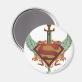 Superman gestileerd | Logo van wijn Magneet (Voorkant / Achterkant)