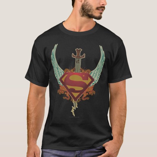 Superman gestileerd | Logo van wijn T-shirt (Voorkant)
