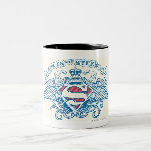 Superman gestileerd | Logo van Wingen en Wapens Tweekleurige Koffiemok (Center)