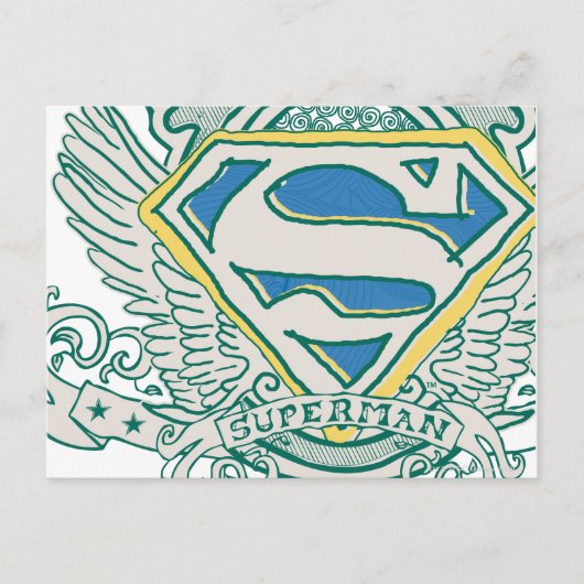 Superman gestileerd | Logo voor ketting Crest Briefkaart (Voorkant)