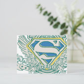 Superman gestileerd | Logo voor ketting Crest Briefkaart (Staand voorkant)